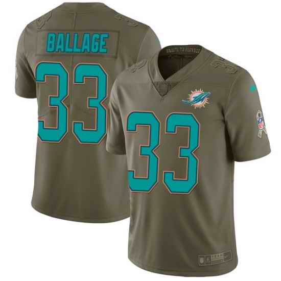 Kalen Ballage Miami Dolphins Men Limited Salute to Service Nike Jersey Green